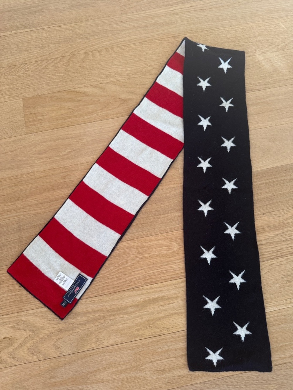Vineyard Vines Kids American Flag Knit Scarf - Red, White & Black Stars